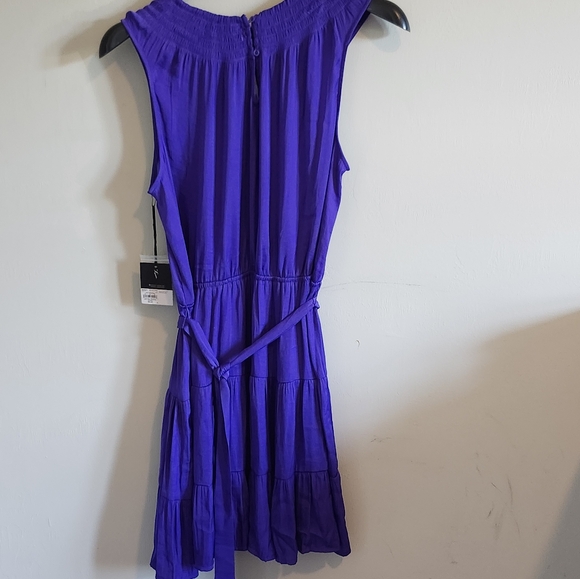 Simply Vera Vera Wang Purple Blouson Flared Boho Sash Belt Midi Dress Sz 2XL NWT - Picture 4 of 10